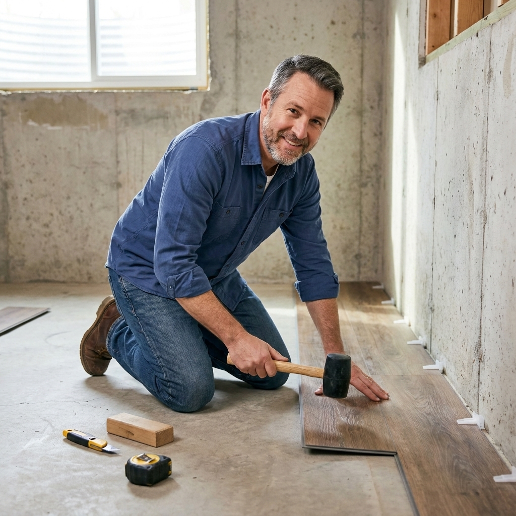 Installing Luxury Vinyl Plank in a Basement